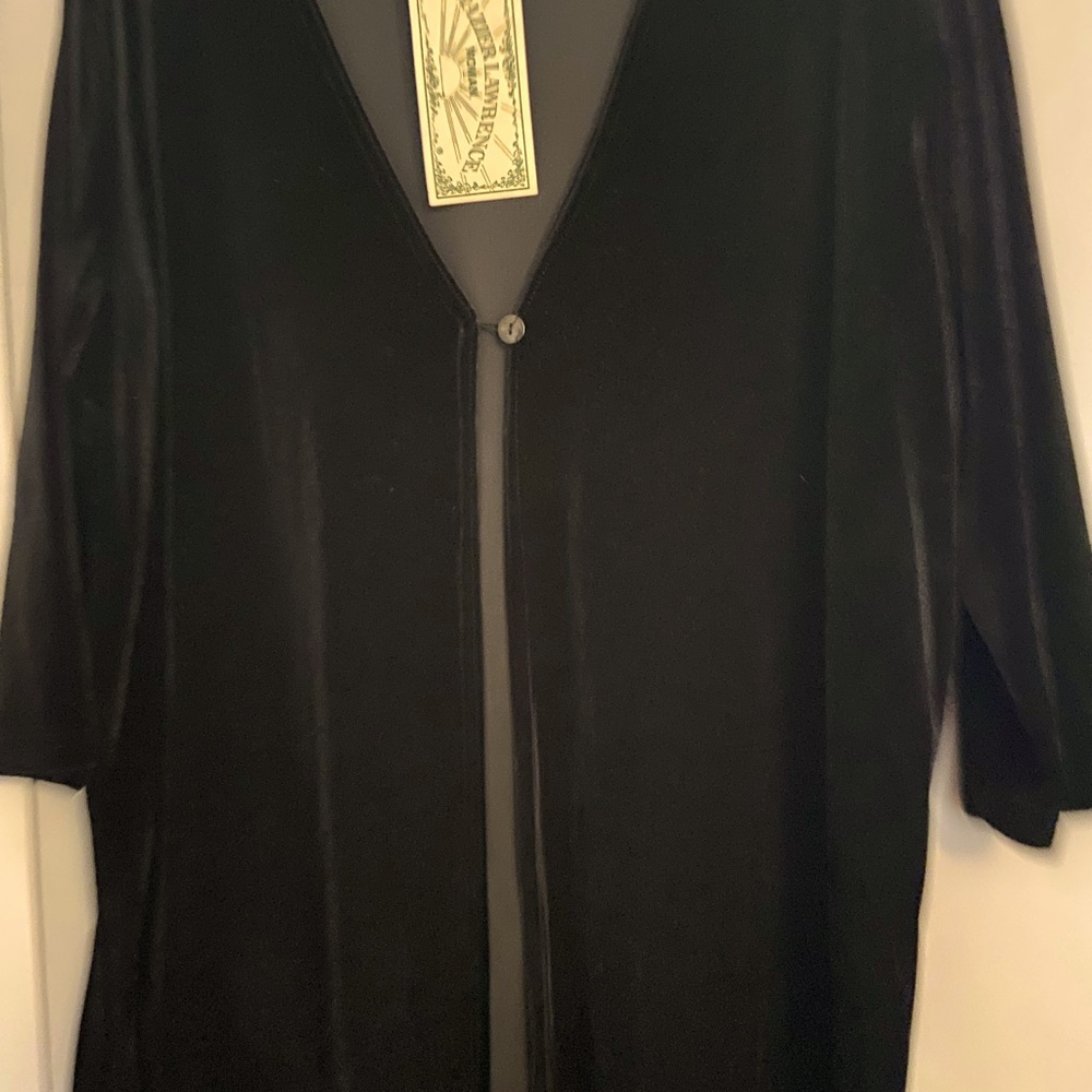 Black Faux Velvet Jacket Size 2X New with Tag